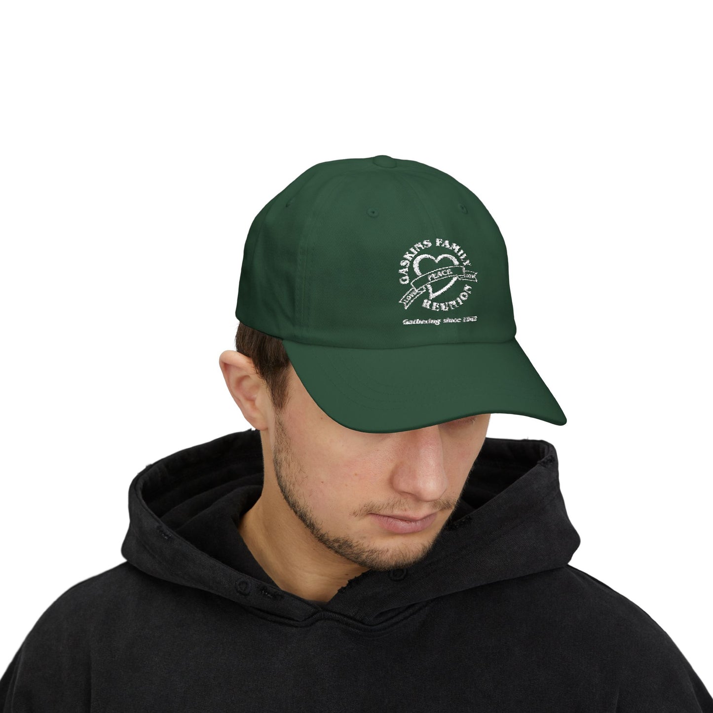 Gaskins Family Reunion Classic Dad Cap - Celebrating Togetherness Since 1967 - White logo