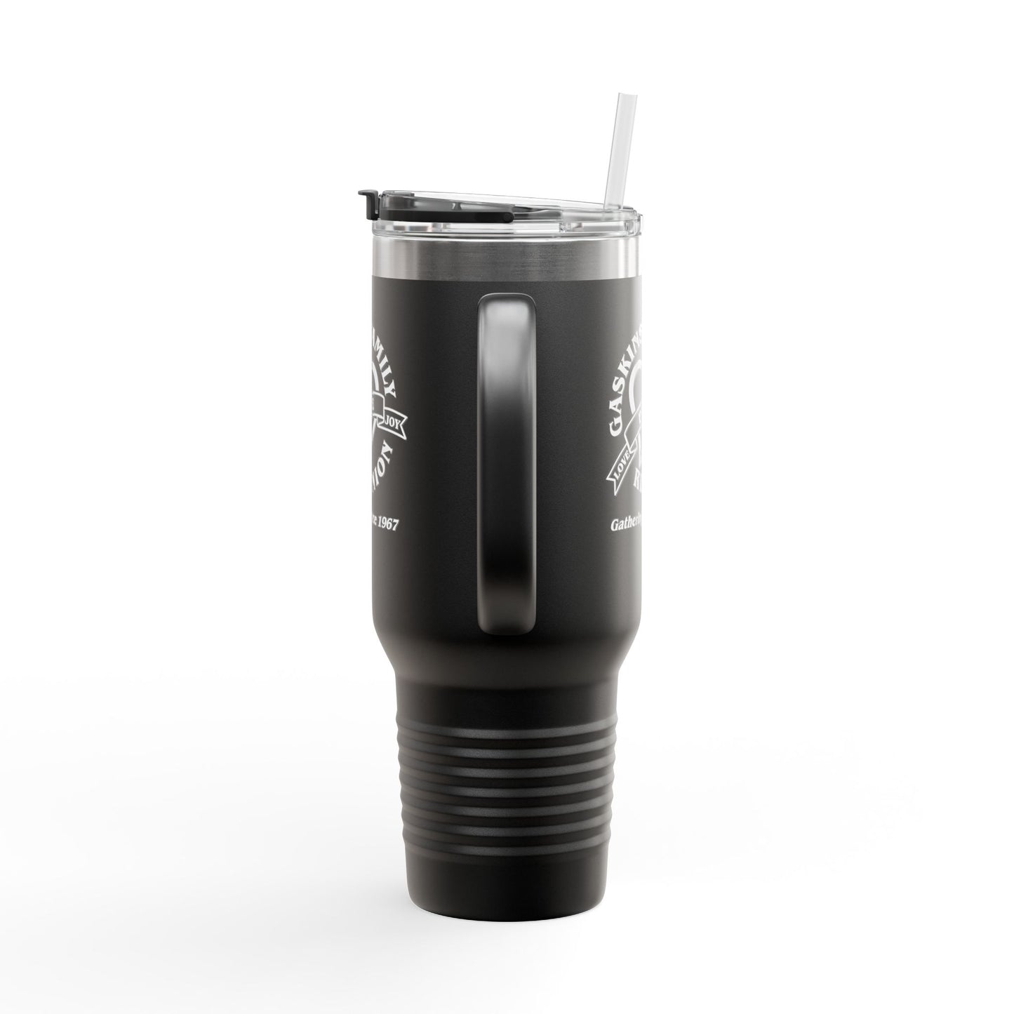 Gaskins 40oz Custom Insulated Travel Mug White Logo