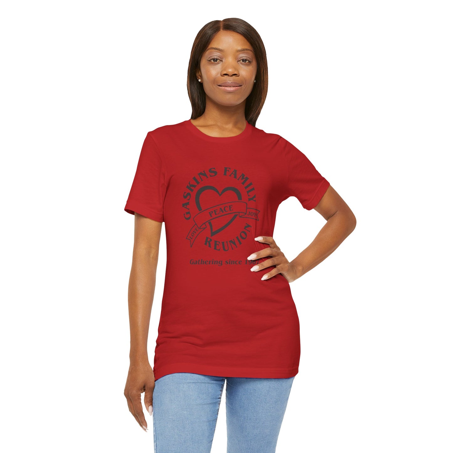 Family Reunion Short Sleeve Tee - Gaskins Family Gathering Since 1967 Black logo