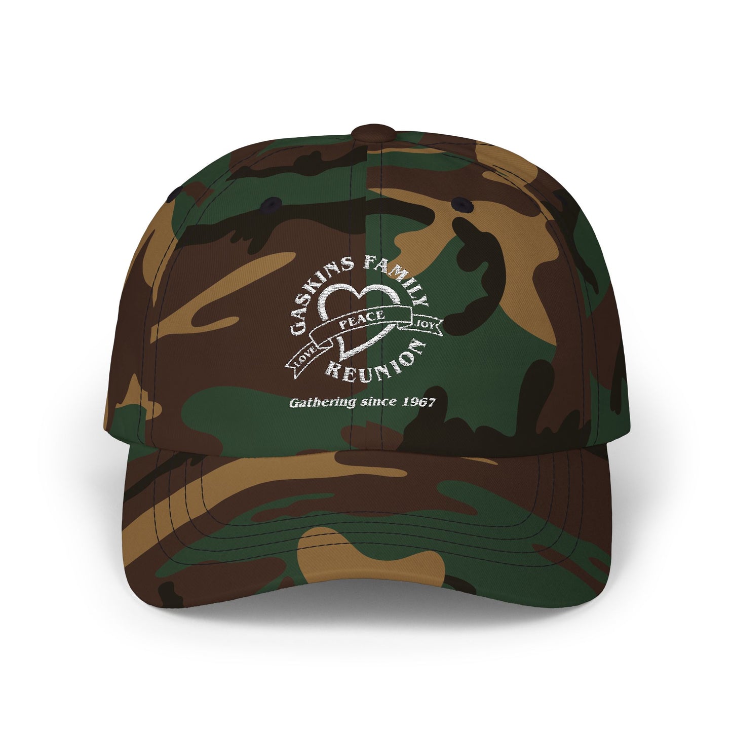 Gaskins Family Reunion Classic Dad Cap - Celebrating Togetherness Since 1967 - White logo