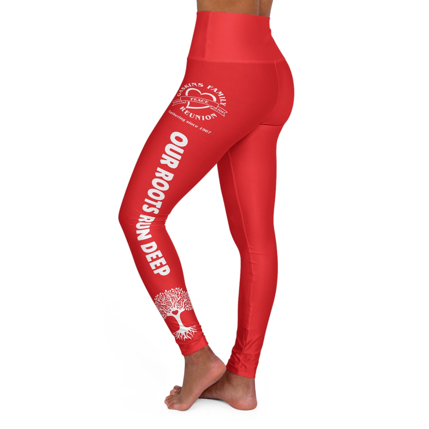 Gaskins Red High Waisted Yoga Leggings