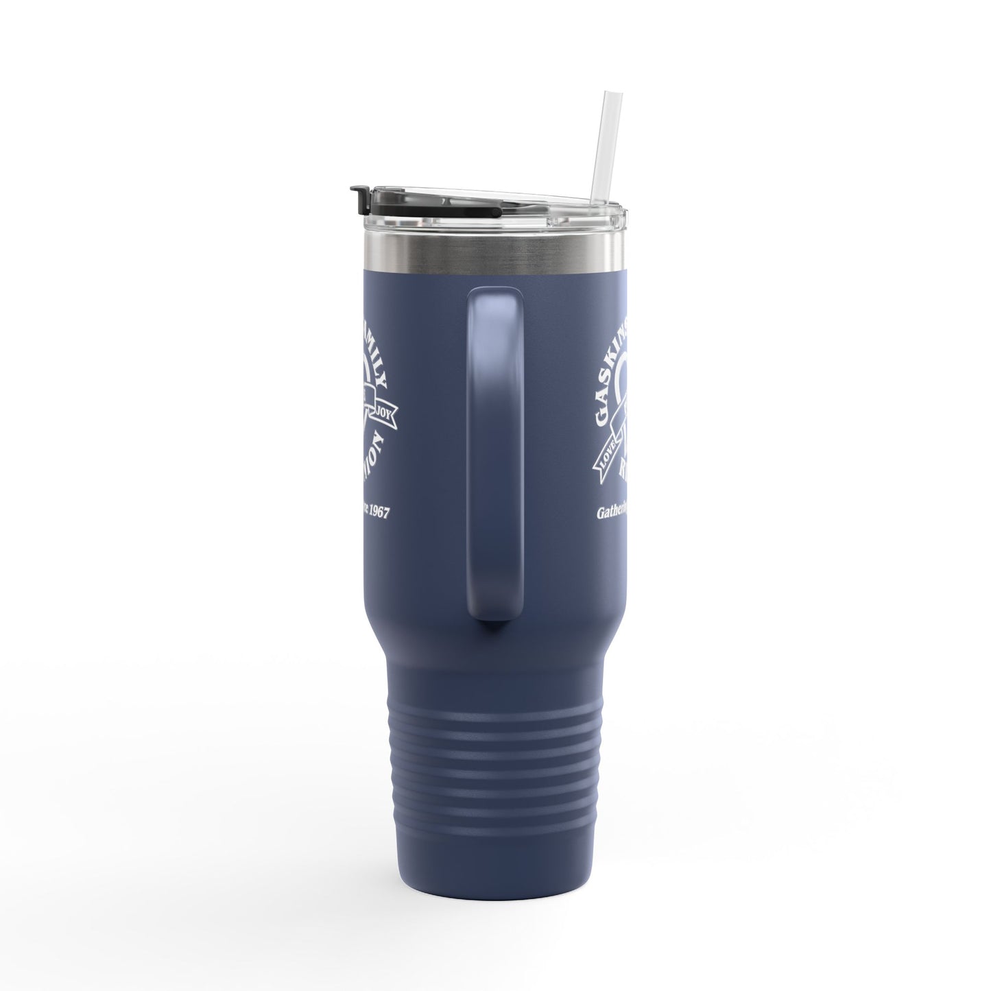 Gaskins 40oz Custom Insulated Travel Mug White Logo