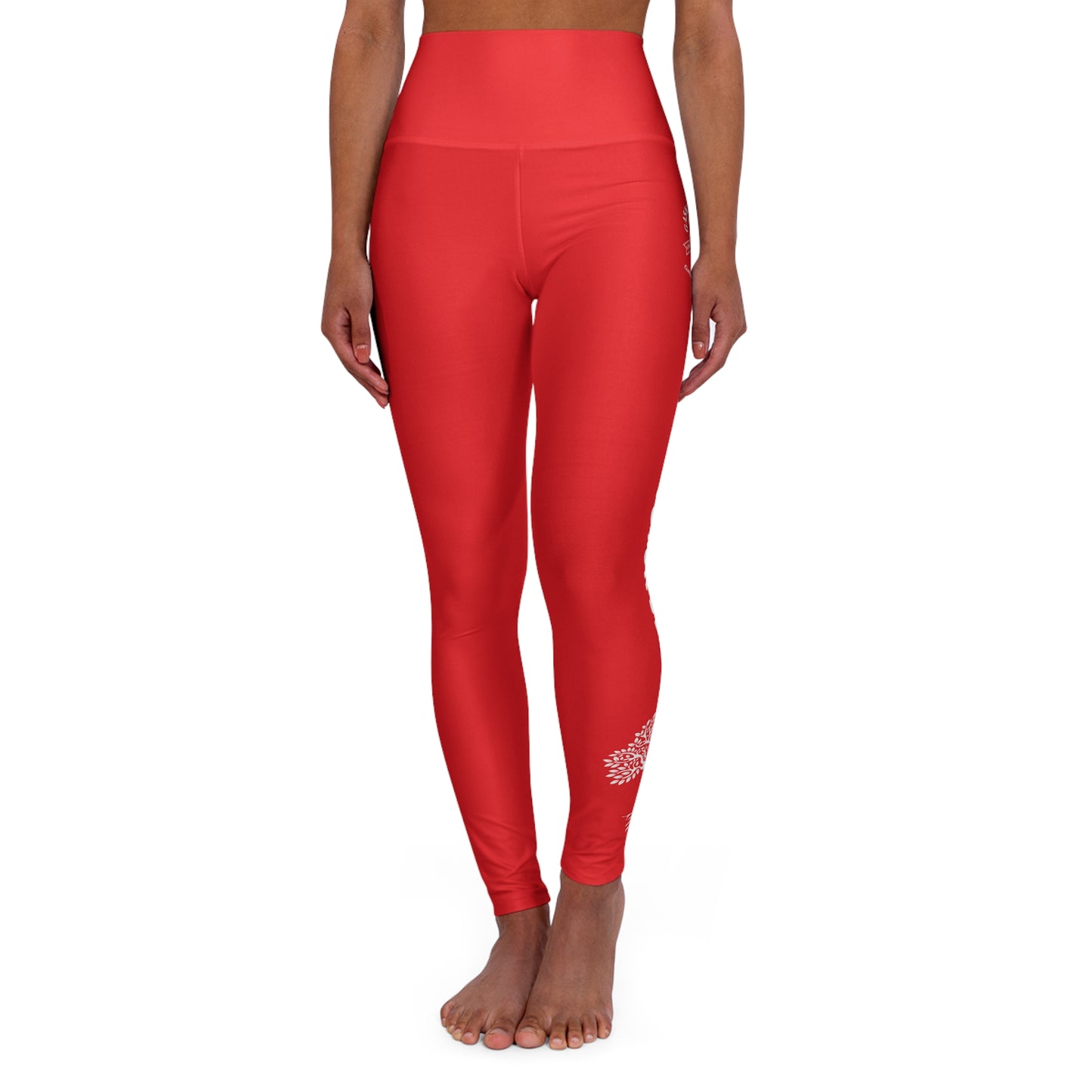 Gaskins Red High Waisted Yoga Leggings