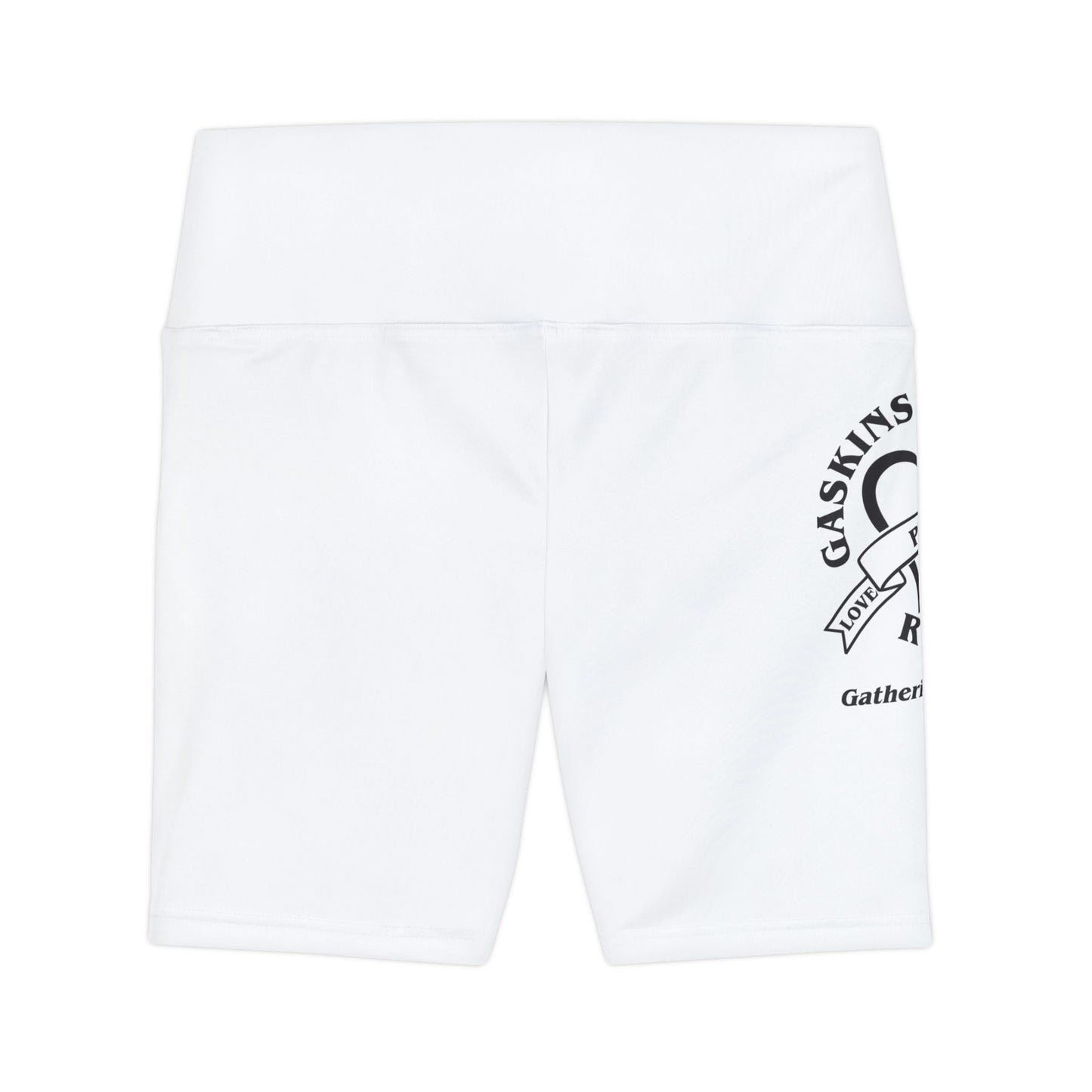Gaskins White Workout Shorts for Women, bold, cool, chill