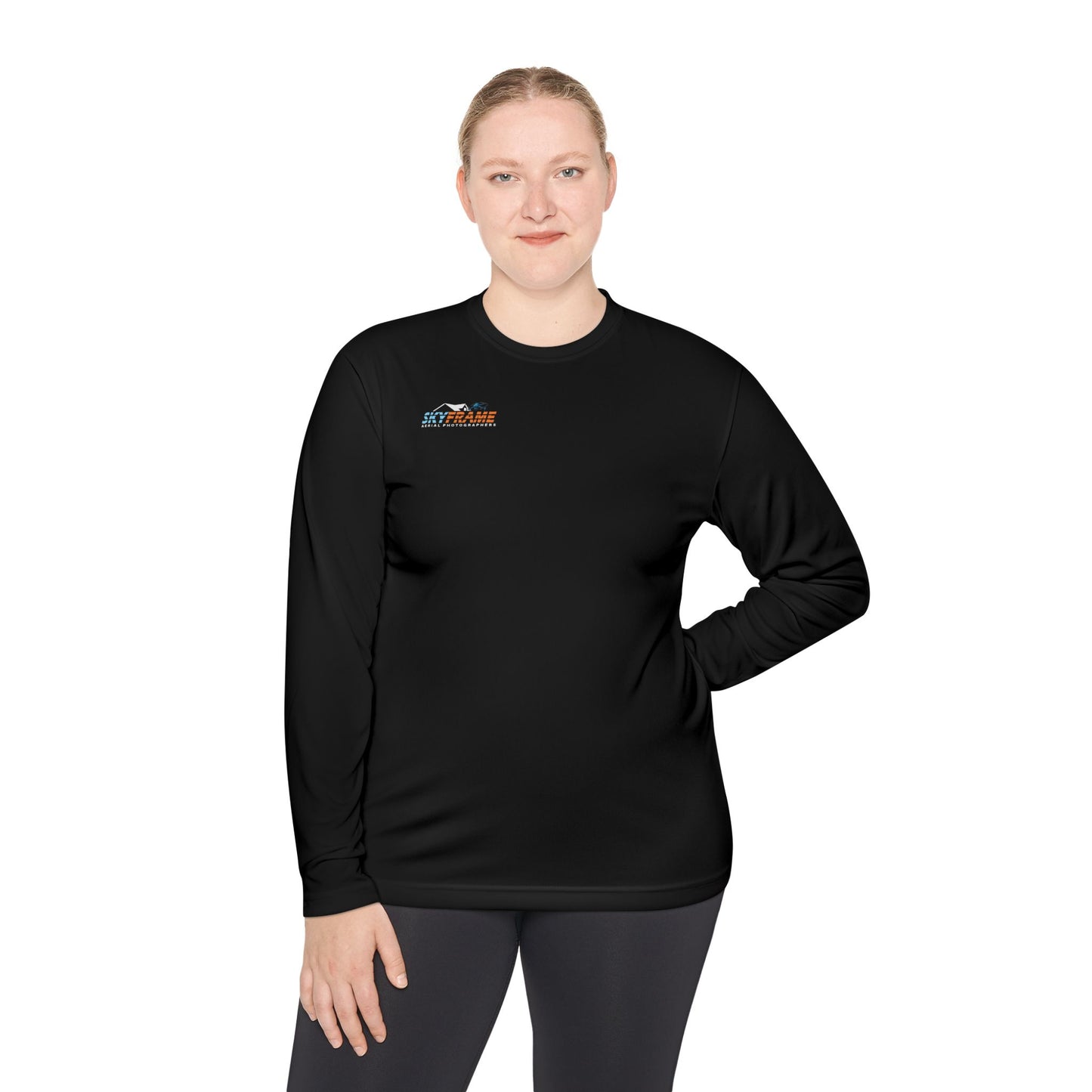 Aerial Photography Long Sleeve Tee — "SkyFrame Aerial Photographers" Logo & Services