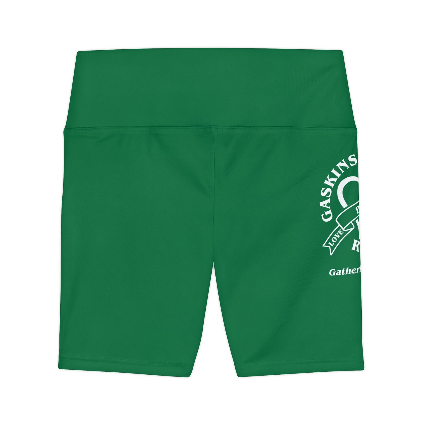 Gaskins Dark Green Workout Shorts for Women, bold, cool, chill
