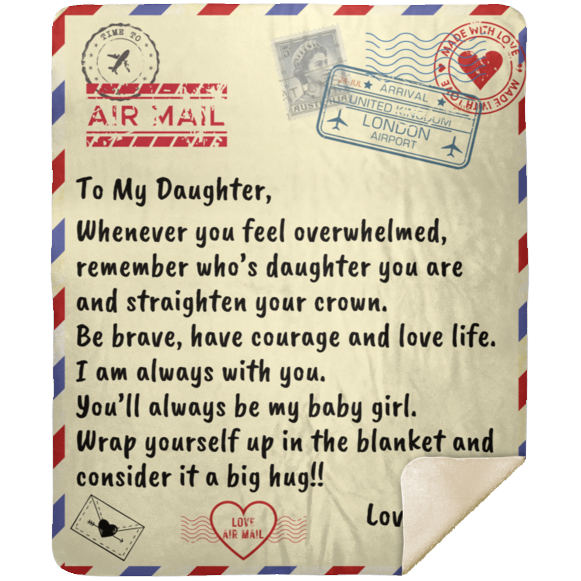 Mail to My Daughter Blanket 50x60