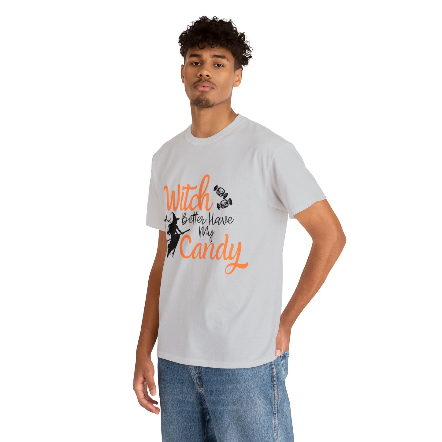 Fun Halloween Unisex Heavy Cotton Tee, Better Have My Candy - trick or treat, different shades available.