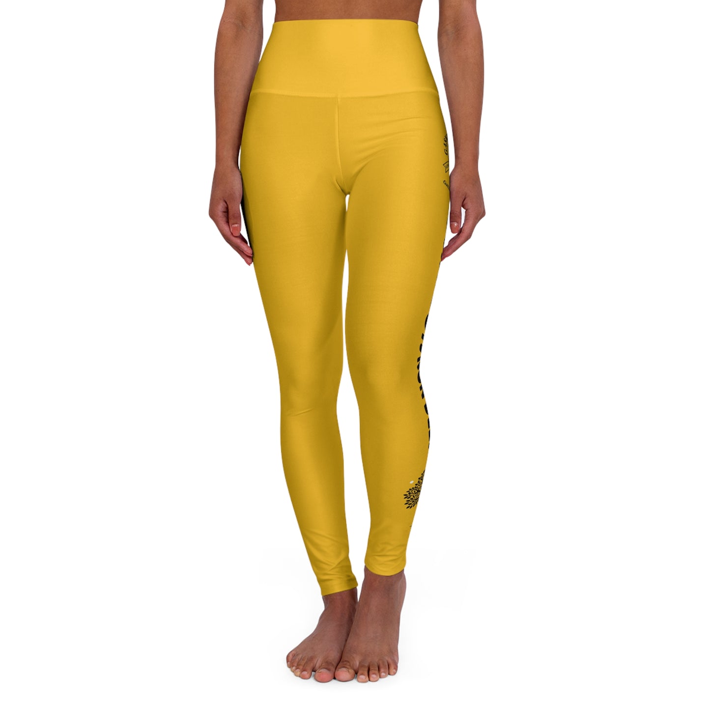 Gaskins Yellow High Waisted Yoga Leggings