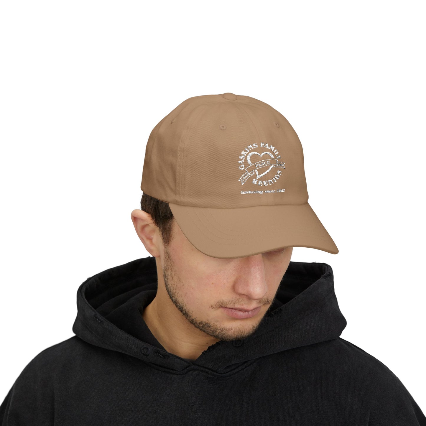 Gaskins Family Reunion Classic Dad Cap - Celebrating Togetherness Since 1967 - White logo