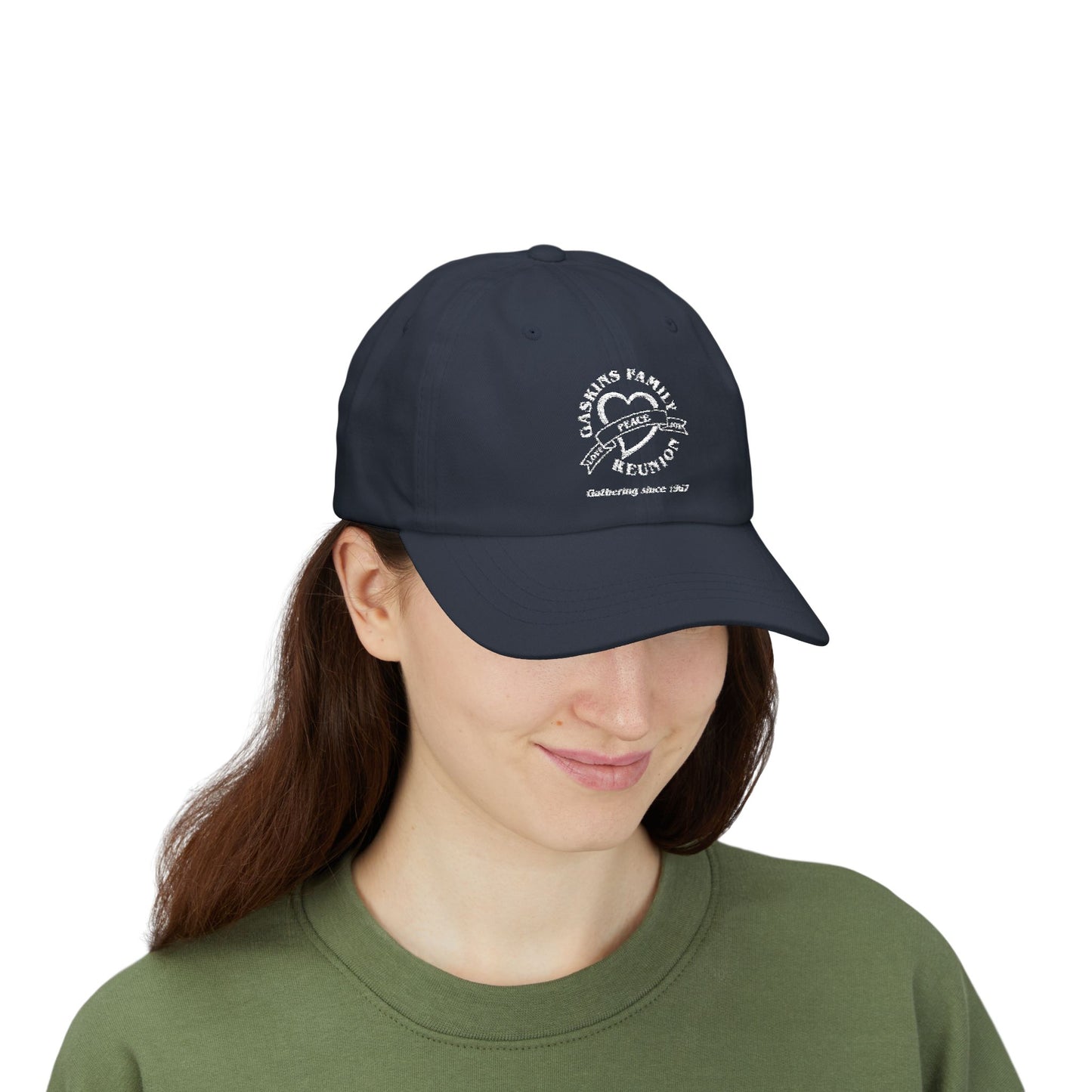 Gaskins Family Reunion Classic Dad Cap - Celebrating Togetherness Since 1967 - White logo