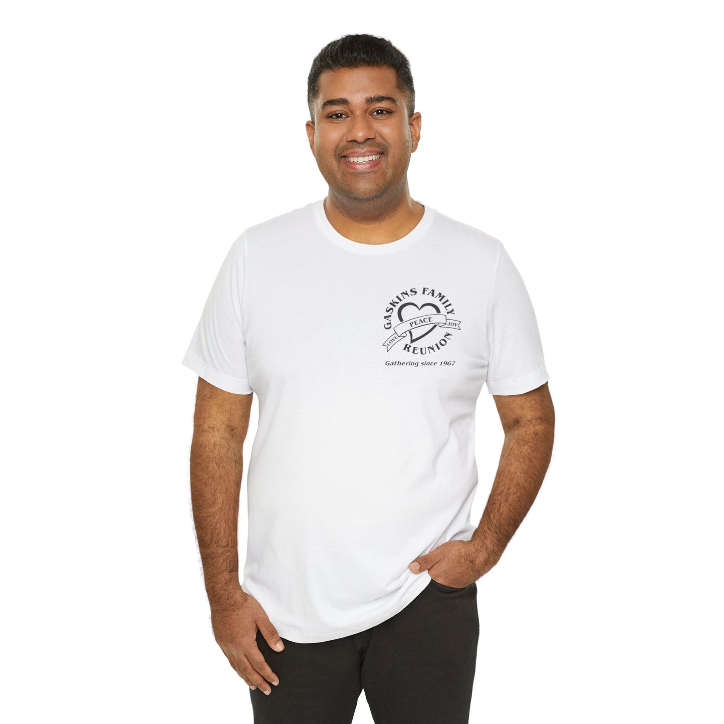 Family Reunion Short Sleeve Tee Black Logo - Gaskins Family Gathering Since 1967