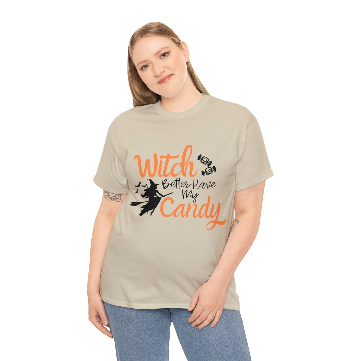 Fun Halloween Unisex Heavy Cotton Tee, Better Have My Candy - trick or treat, different shades available.