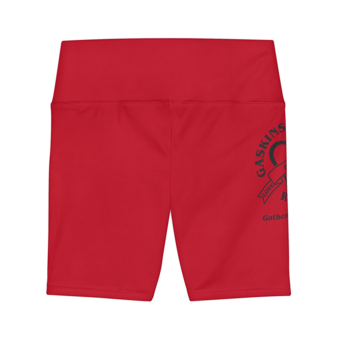 Gaskins Dark Red Workout Shorts for Women, bold, cool, chill