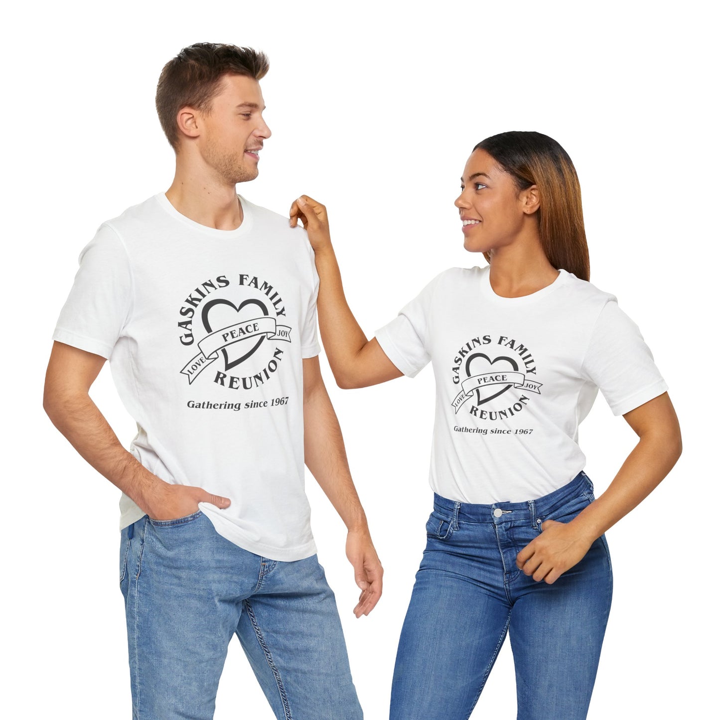 Family Reunion Short Sleeve Tee - Gaskins Family Gathering Since 1967 Black logo