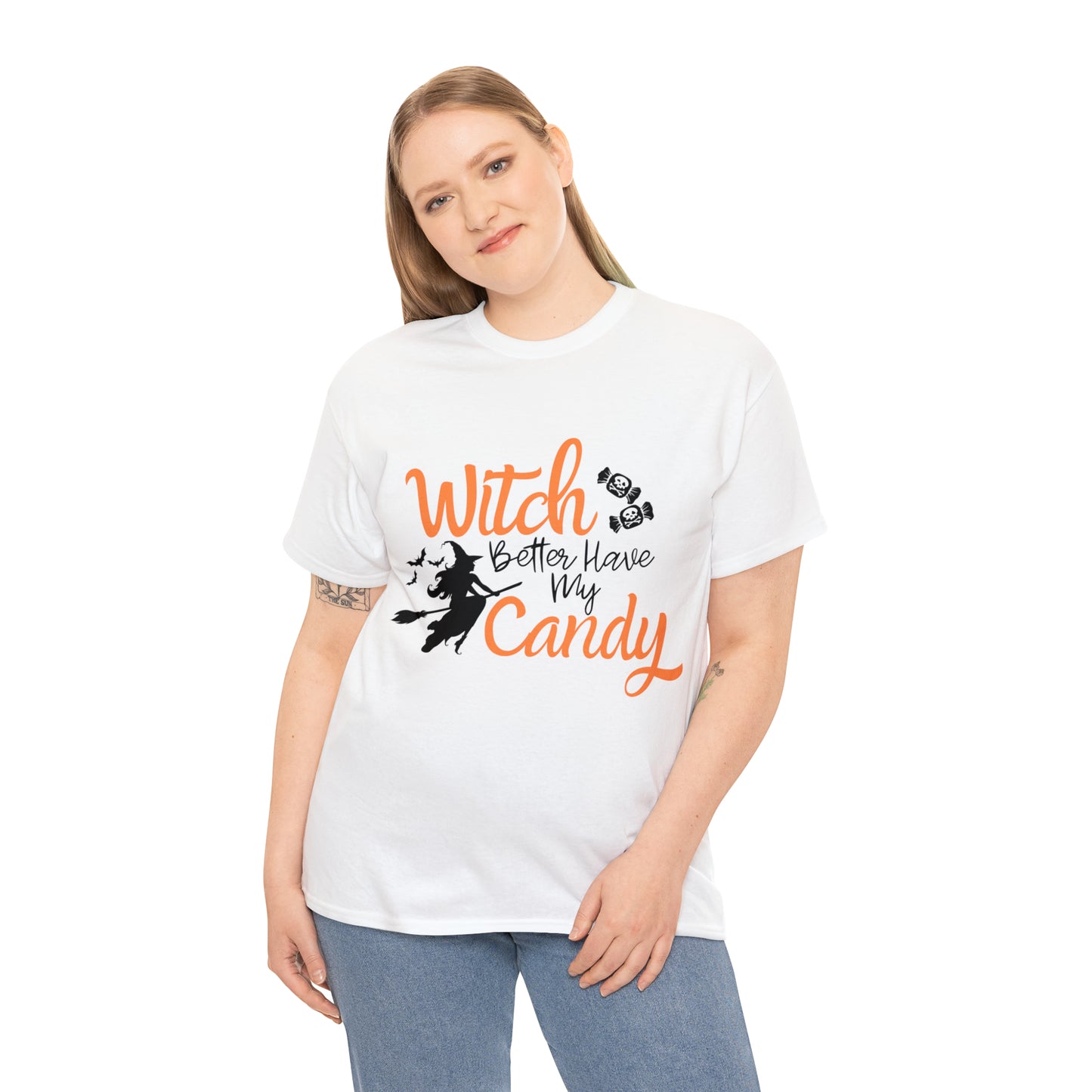 Fun Halloween Unisex Heavy Cotton Tee, Better Have My Candy - trick or treat, different shades available.