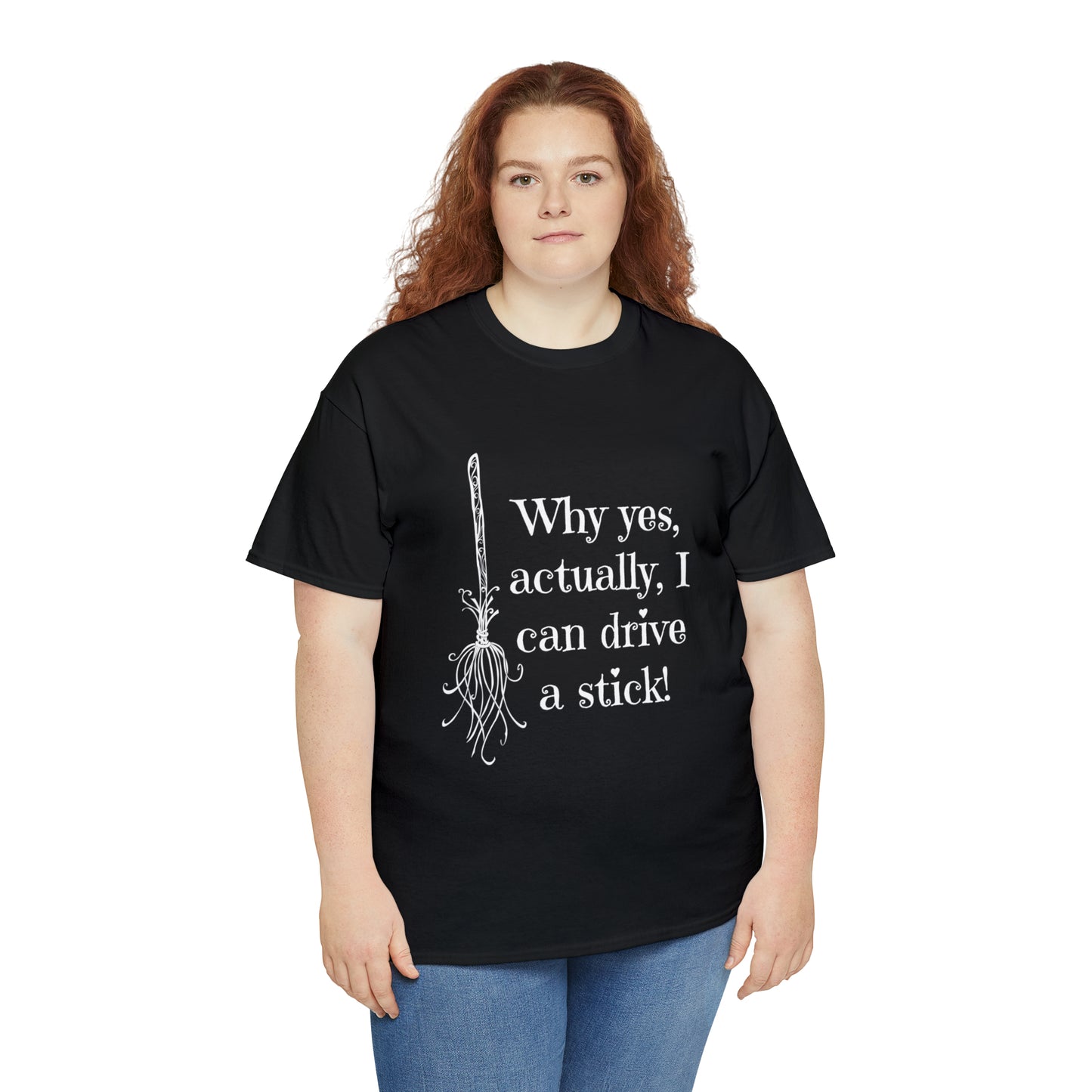 Halloween Fun Unisex Heavy Cotton Tee, I Drive A Stick T-Shirt