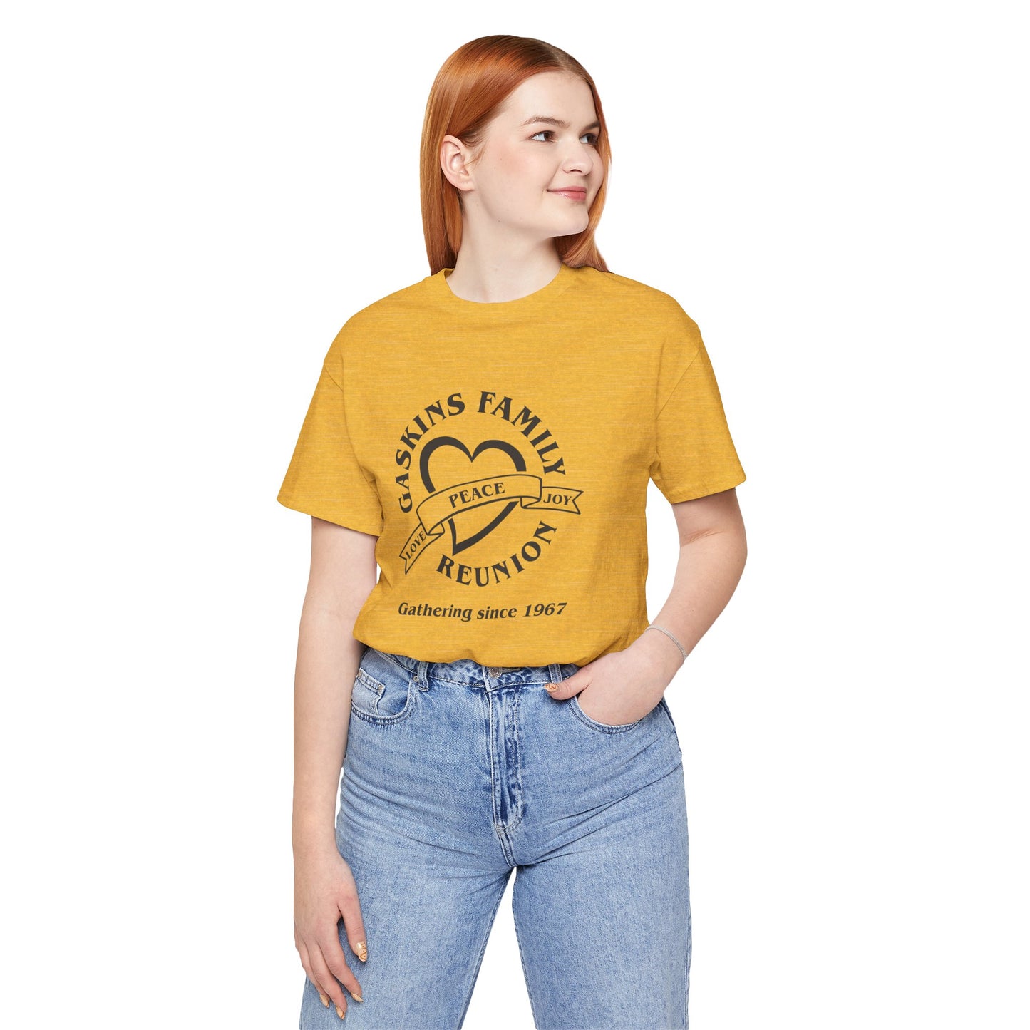 Family Reunion Short Sleeve Tee - Gaskins Family Gathering Since 1967 Black logo