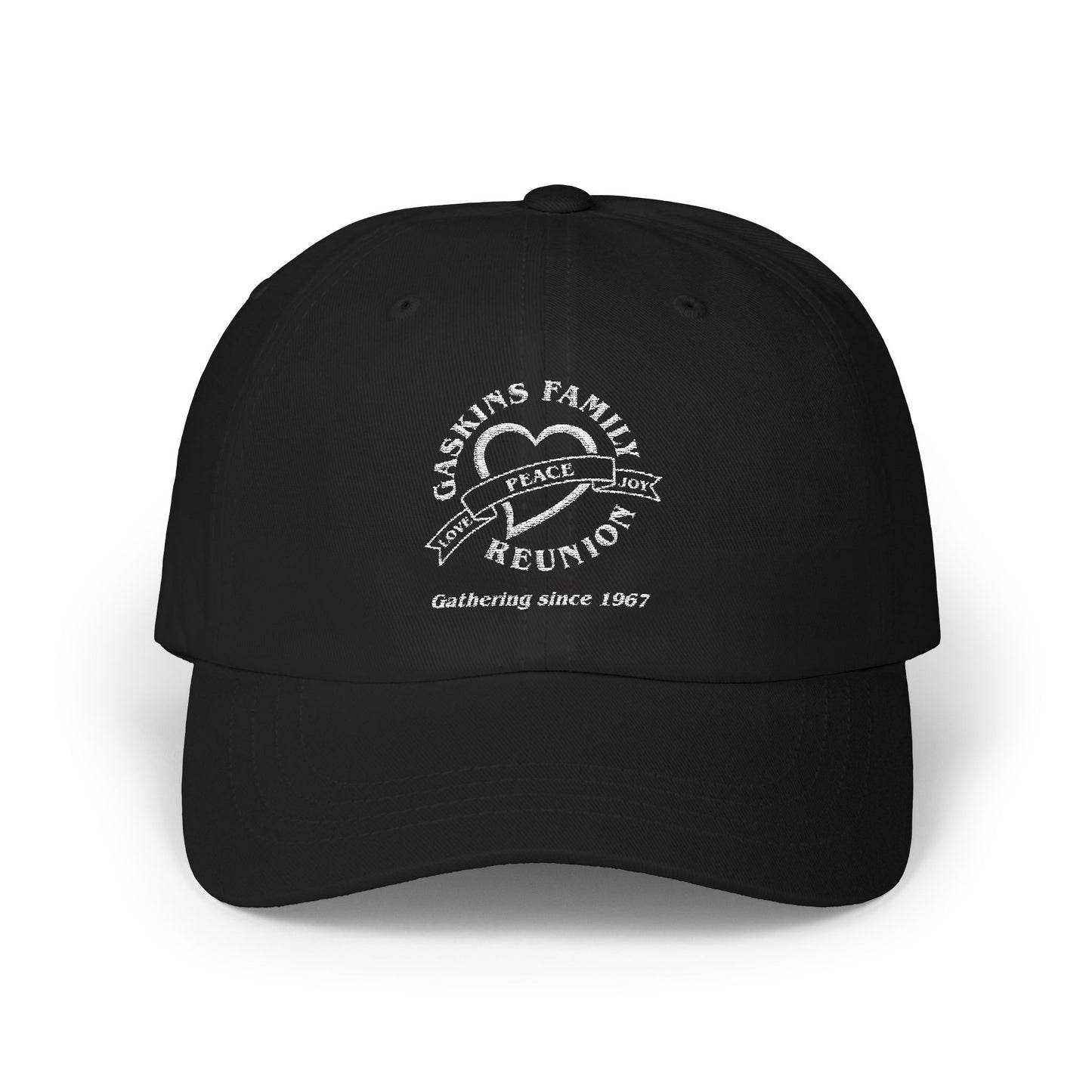 Gaskins Family Reunion Classic Dad Cap - Celebrating Togetherness Since 1967 - White logo