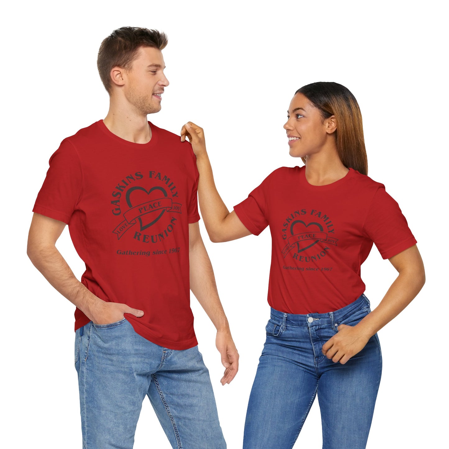 Family Reunion Short Sleeve Tee - Gaskins Family Gathering Since 1967 Black logo