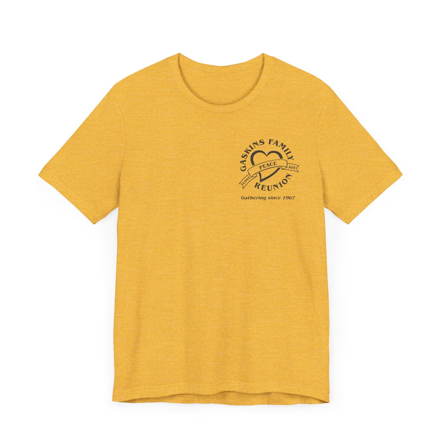 Family Reunion Short Sleeve Tee Black Logo - Gaskins Family Gathering Since 1967