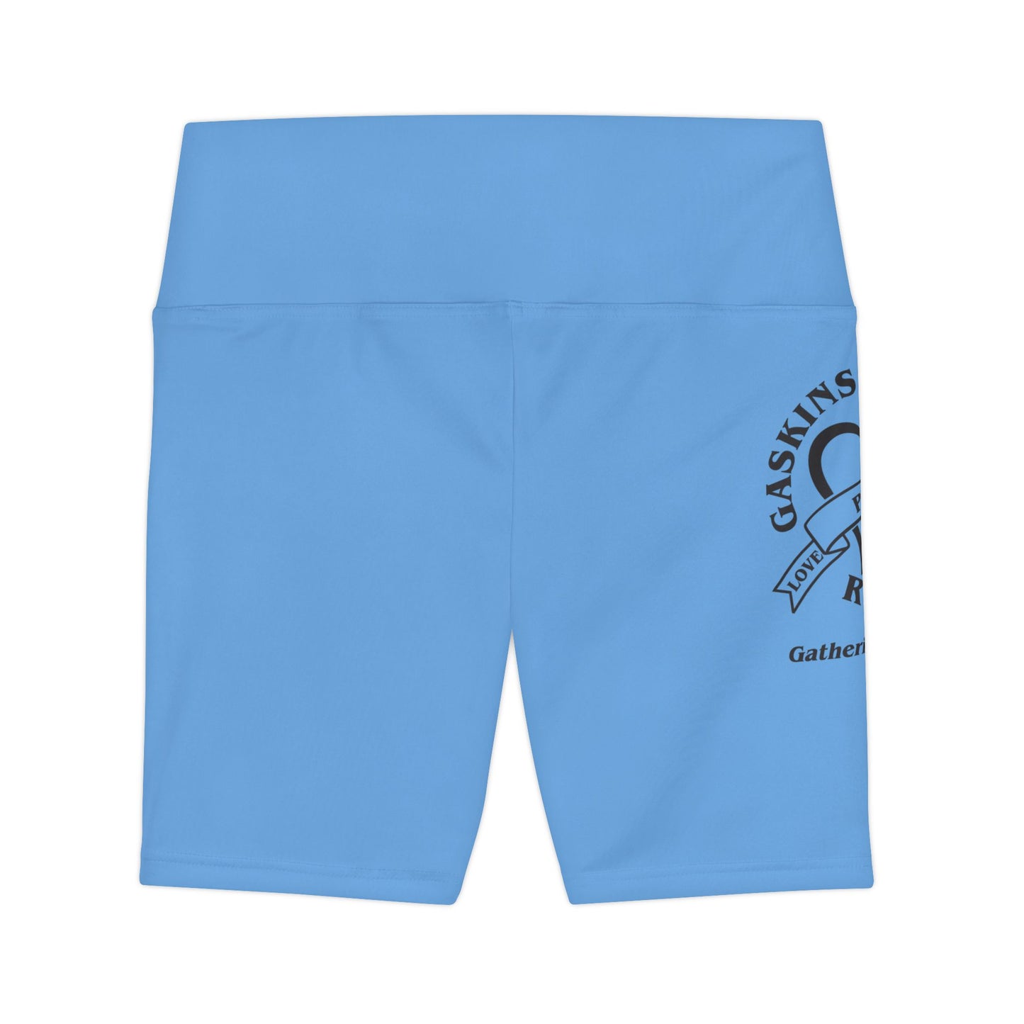 Gaskins Light Blue Workout Shorts for Women, bold, cool, chill