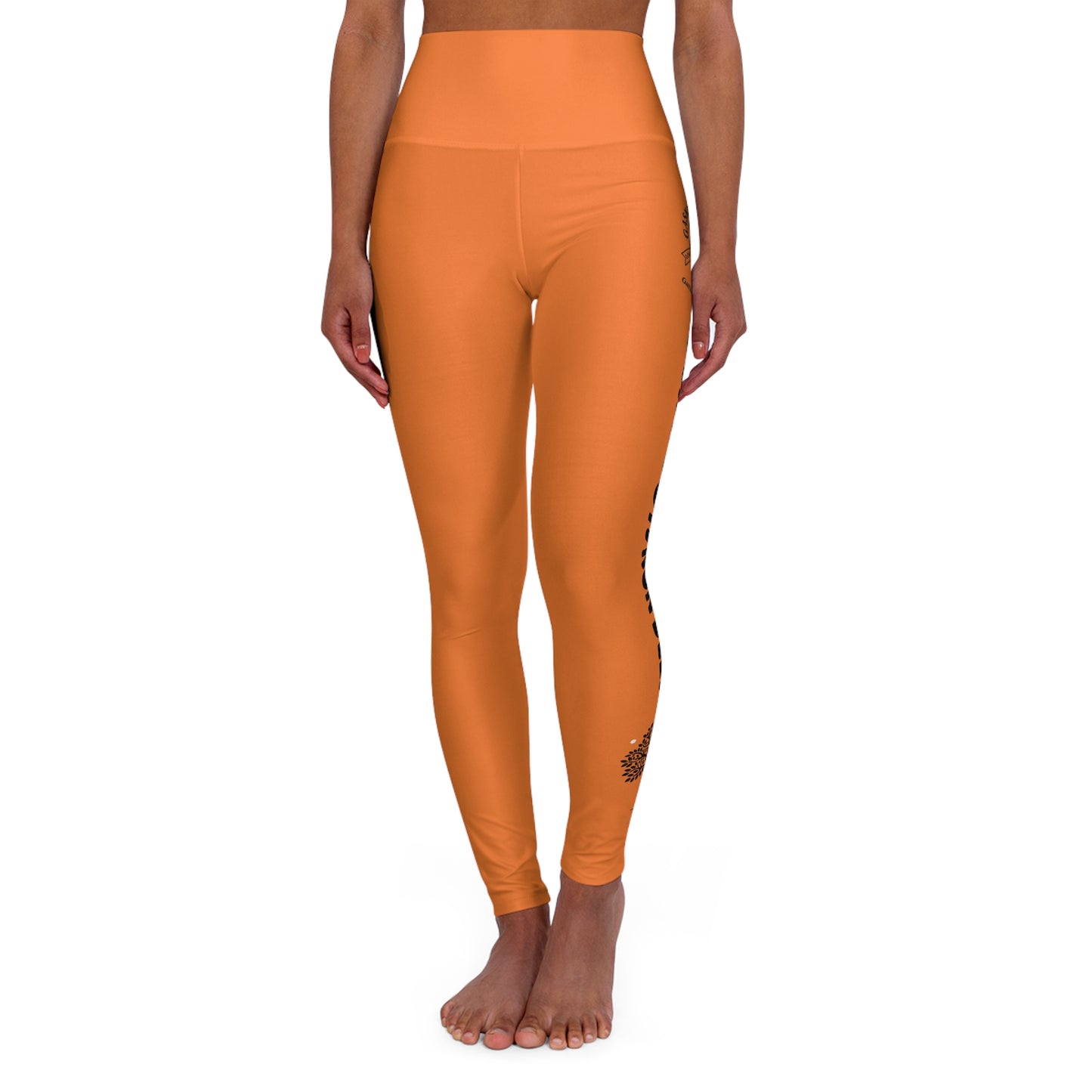Gaskins Orange High Waisted Yoga Leggings