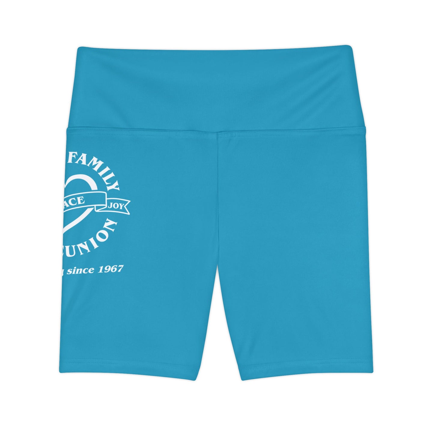 Gaskins Turquois Workout Shorts for Women, bold, cool, chill