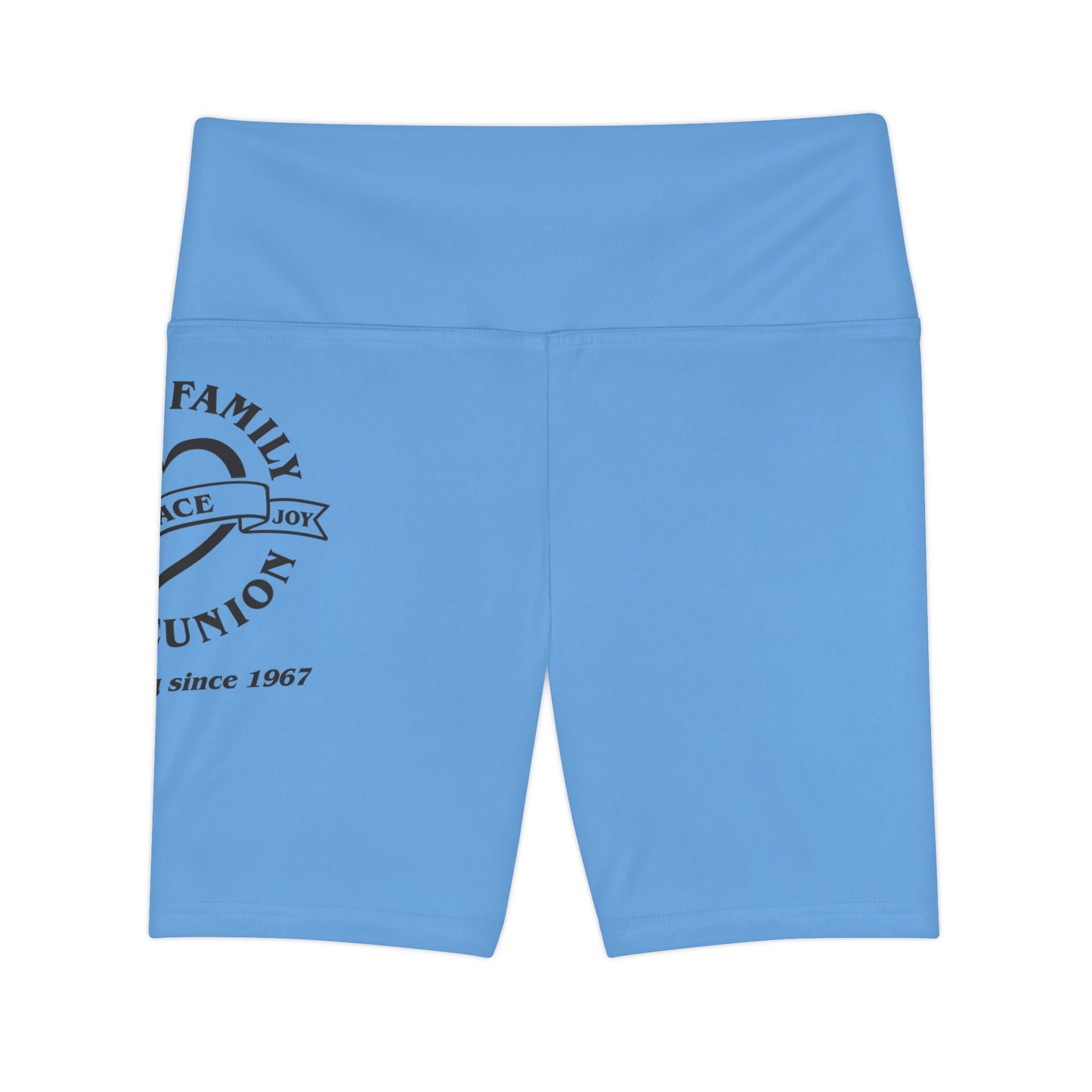 Gaskins Light Blue Workout Shorts for Women, bold, cool, chill