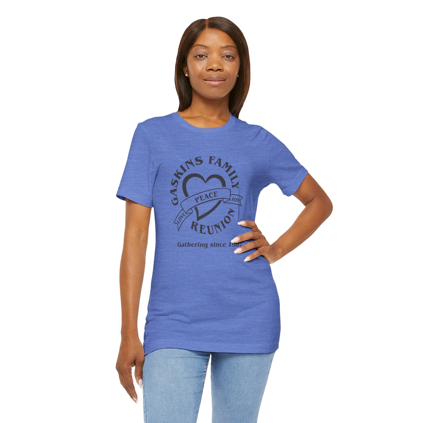 Family Reunion Short Sleeve Tee - Gaskins Family Gathering Since 1967 Black logo