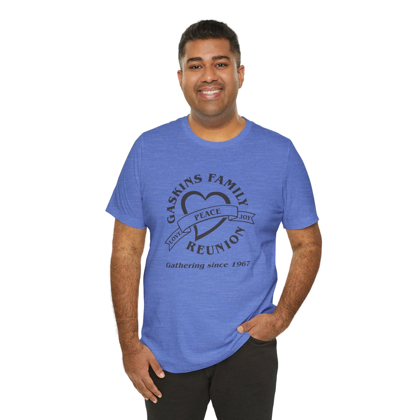 Family Reunion Short Sleeve Tee - Gaskins Family Gathering Since 1967 Black logo