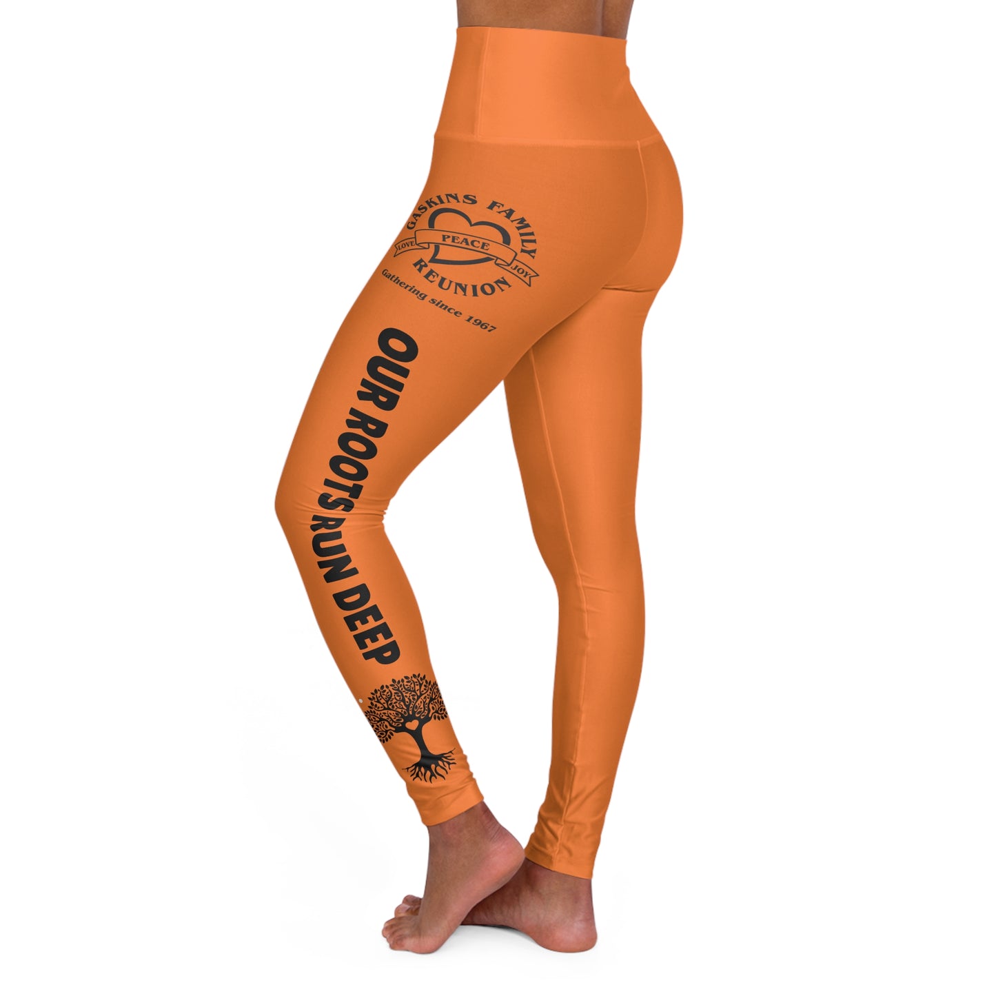 Gaskins Orange High Waisted Yoga Leggings