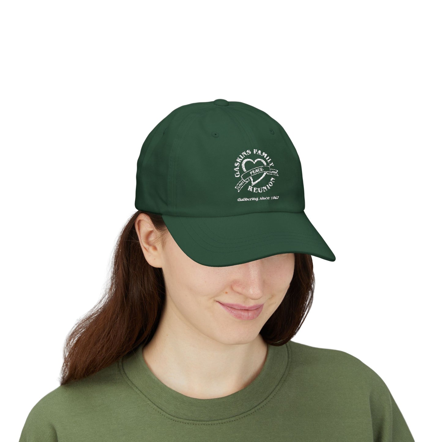 Gaskins Family Reunion Classic Dad Cap - Celebrating Togetherness Since 1967 - White logo