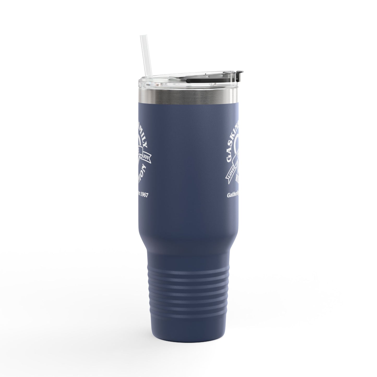 Gaskins 40oz Custom Insulated Travel Mug White Logo