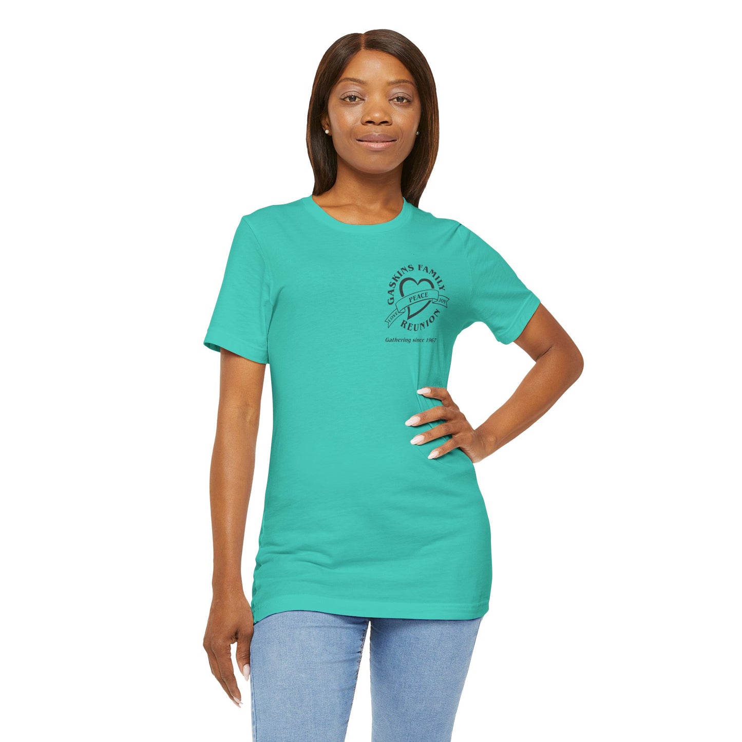 Family Reunion Short Sleeve Tee Black Logo - Gaskins Family Gathering Since 1967