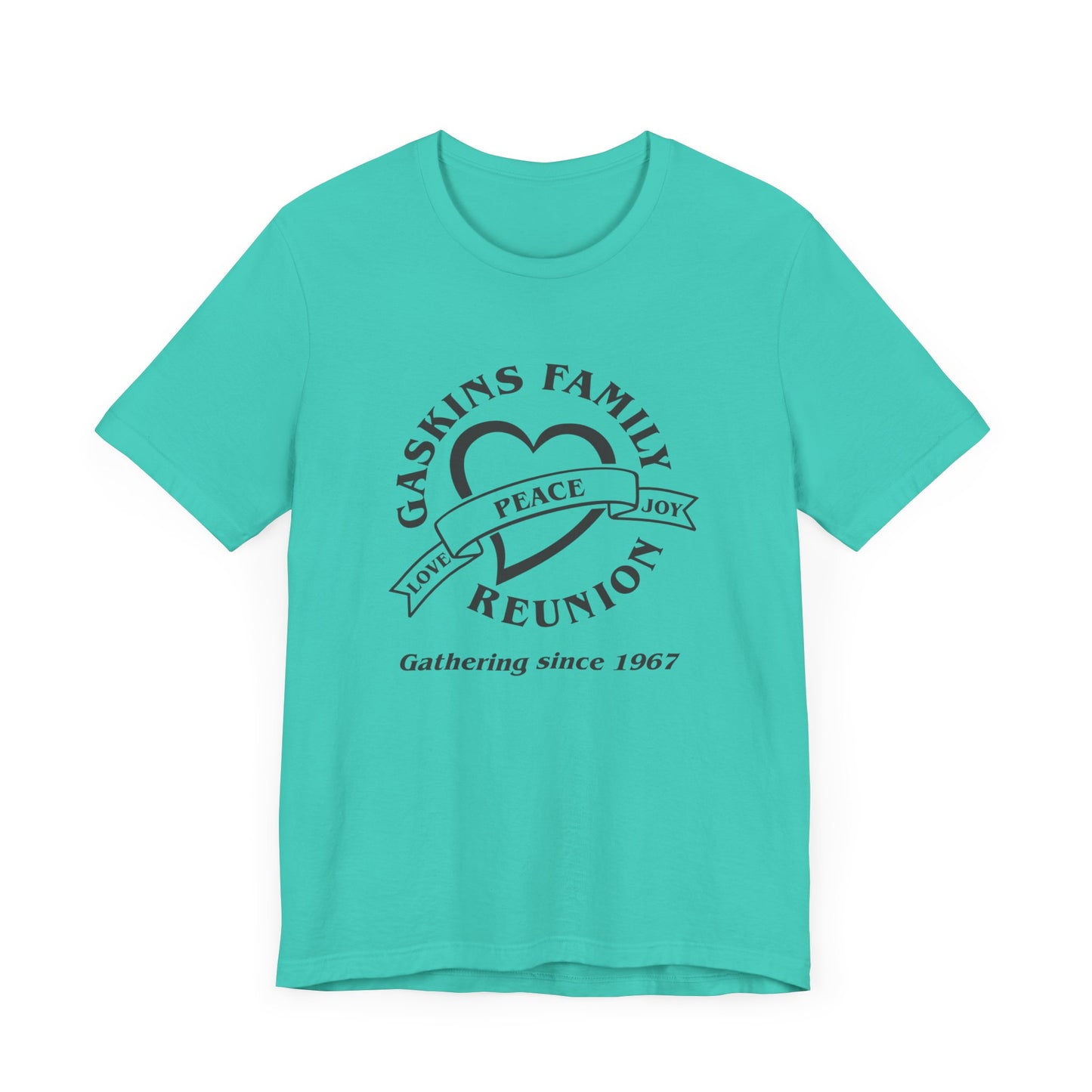 Family Reunion Short Sleeve Tee - Gaskins Family Gathering Since 1967 Black logo