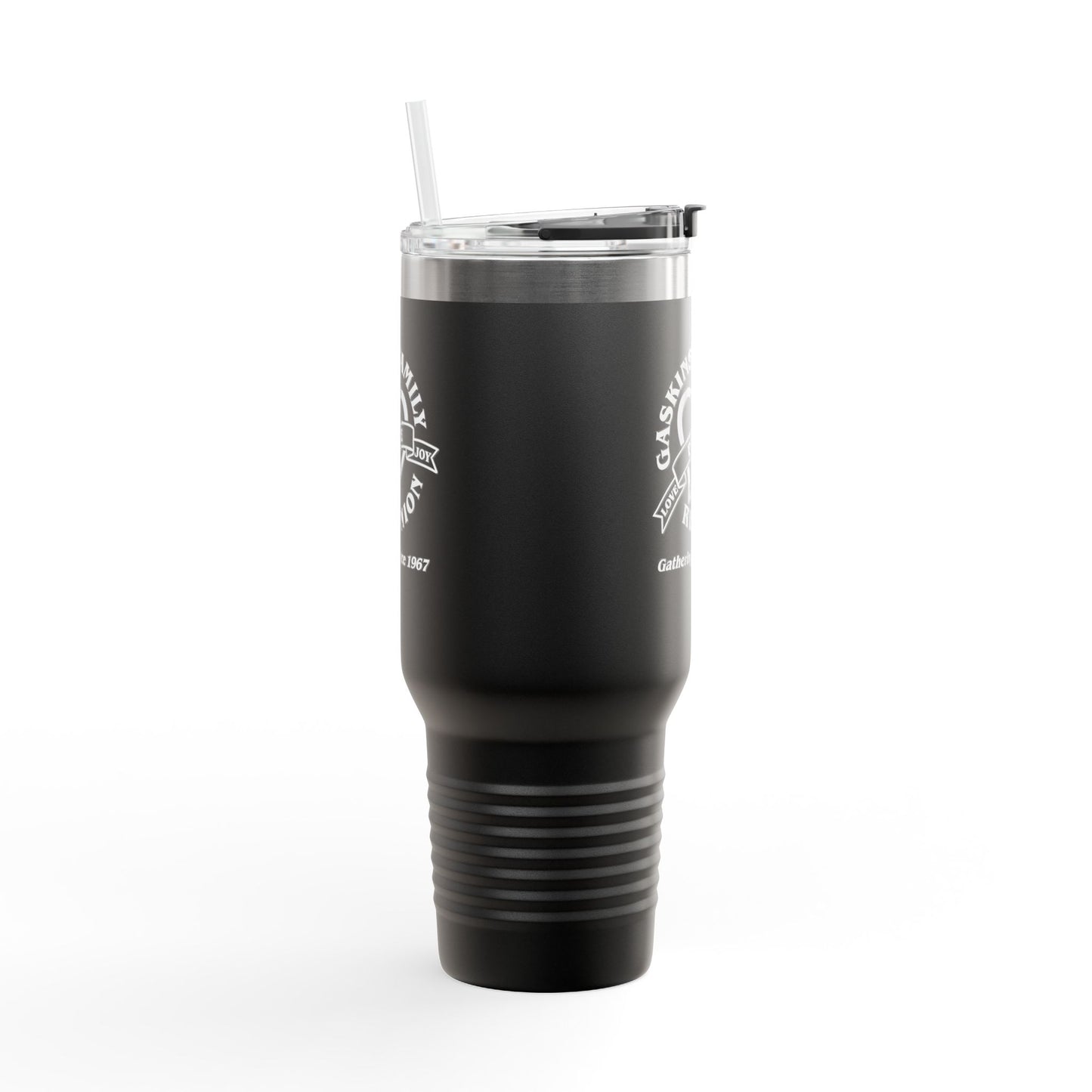 Gaskins 40oz Custom Insulated Travel Mug White Logo