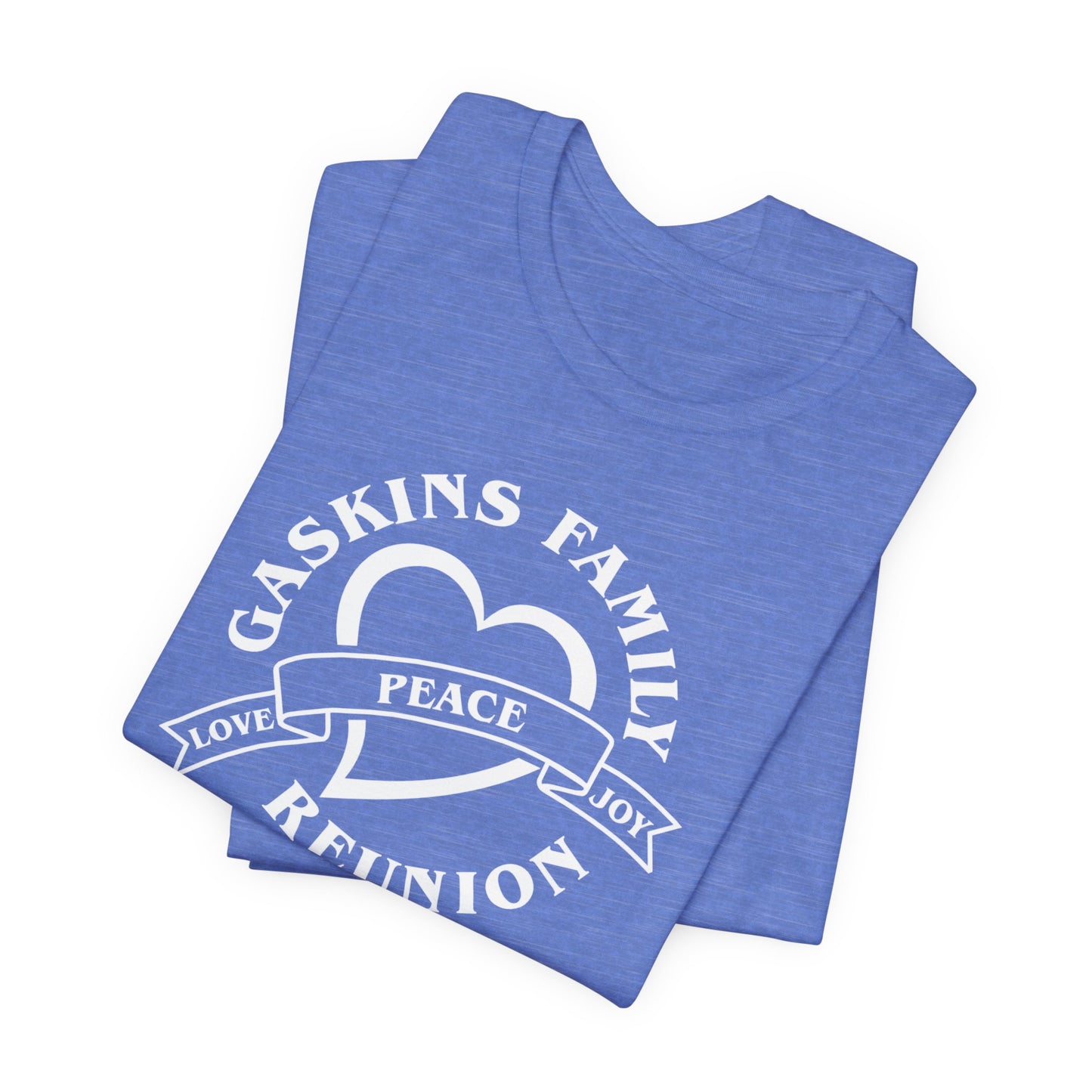 Family Reunion Short Sleeve Tee White Logo- Gaskins Family Gathering Since 1967