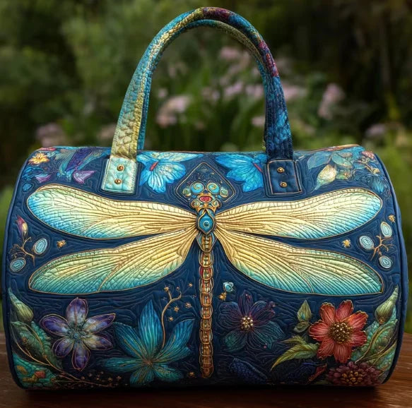 3D Printed Quilted Dragonfly Overnight Travel Bags Mother's Day, Birthday, Holiday