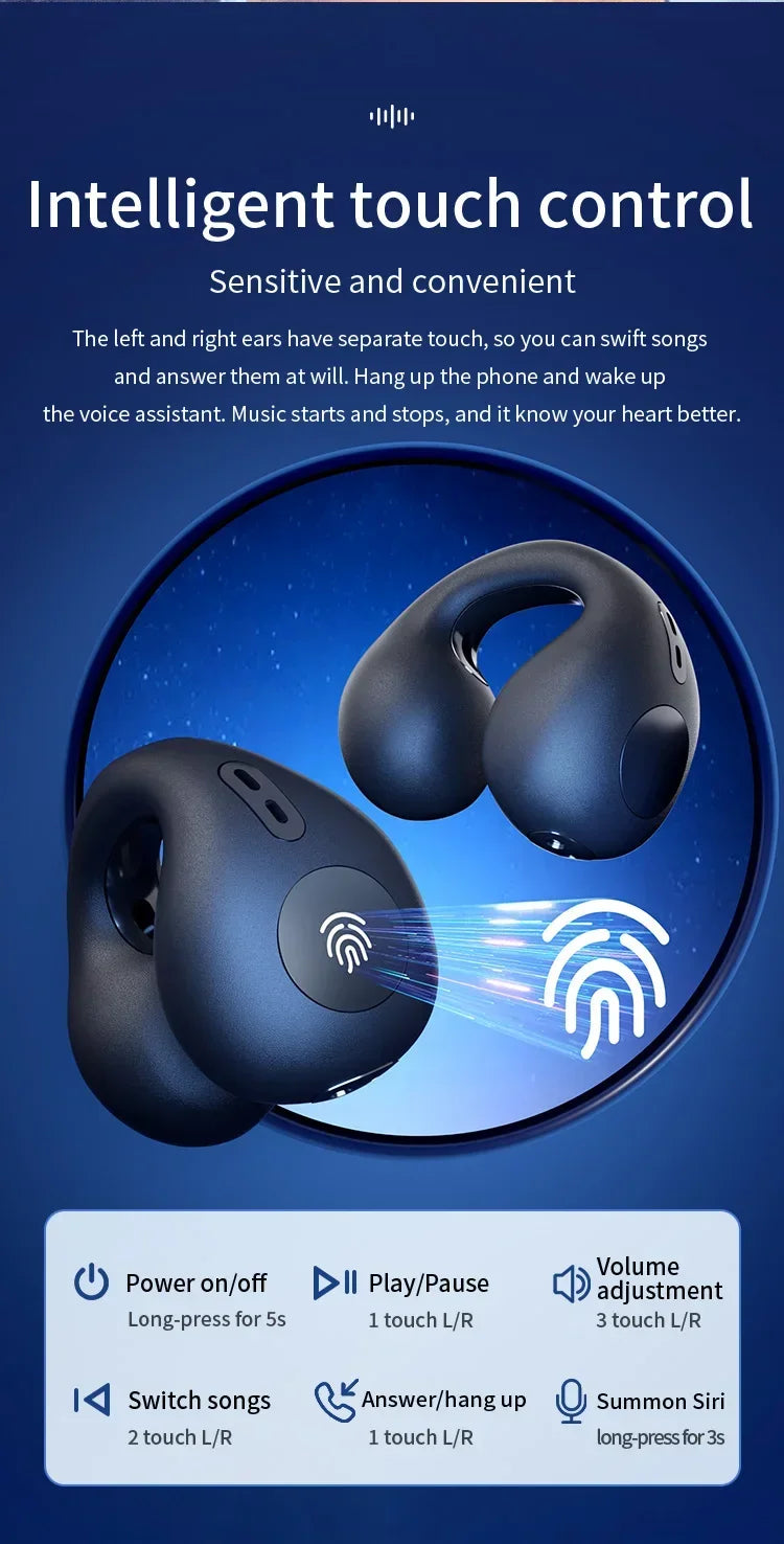 T75 Sport Bone-Conduction Bluetooth 5.3 Waterproof Headphones