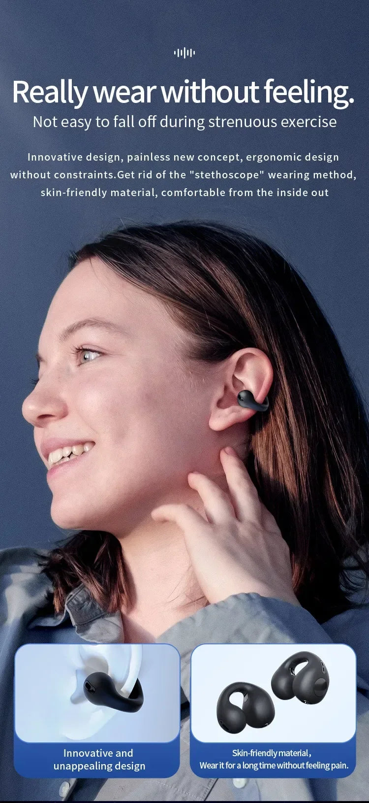 T75 Sport Bone-Conduction Bluetooth 5.3 Waterproof Headphones
