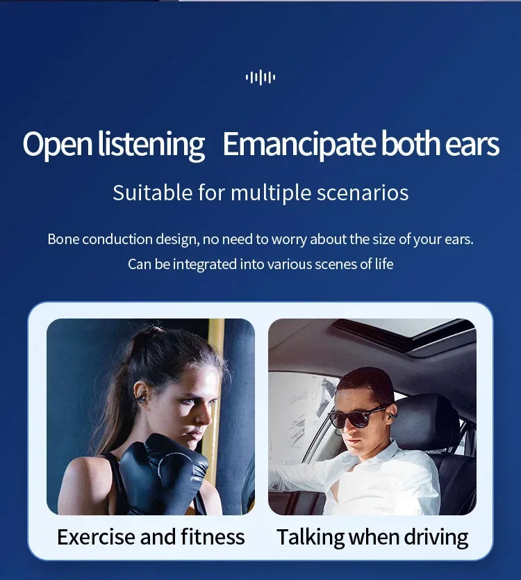 T75 Sport Bone-Conduction Bluetooth 5.3 Waterproof Headphones