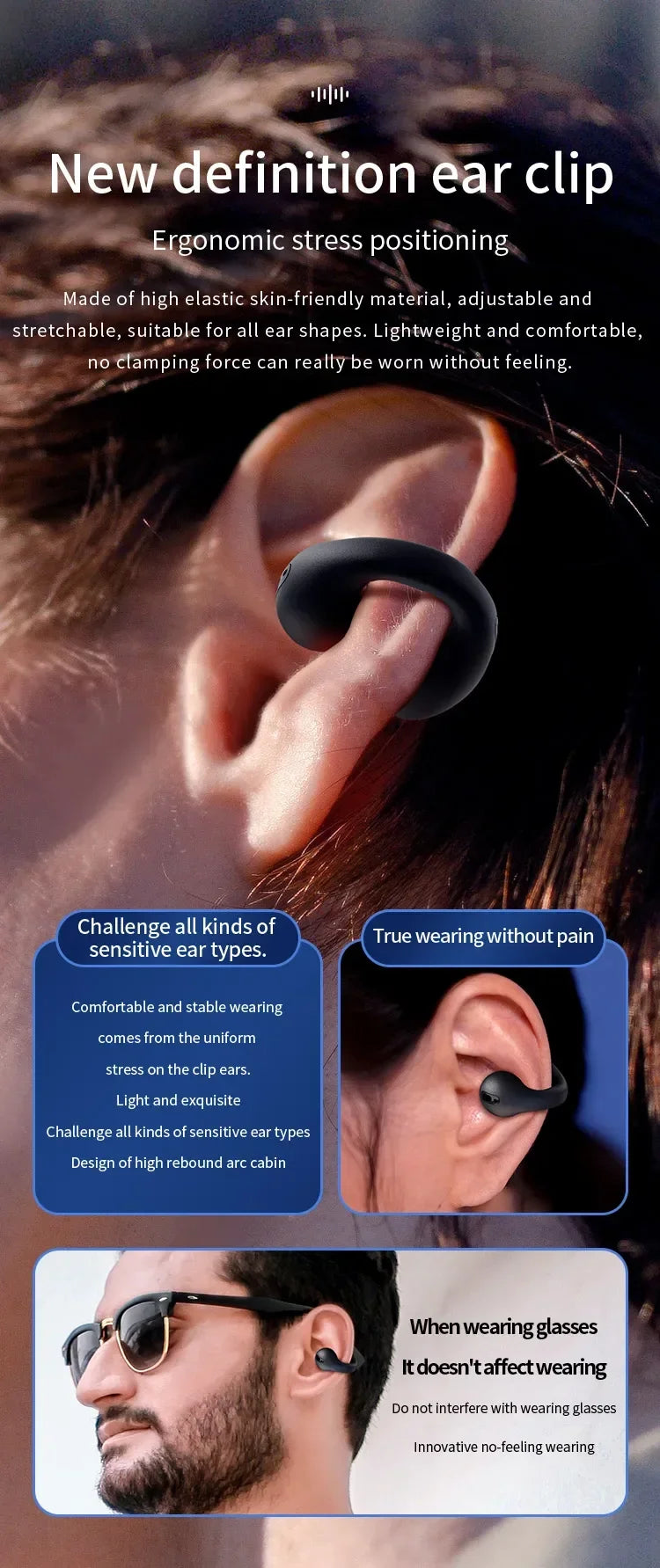 T75 Sport Bone-Conduction Bluetooth 5.3 Waterproof Headphones