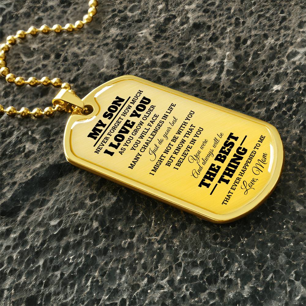 Dog Tag, To My Son From Mom, Personalized Engraving
