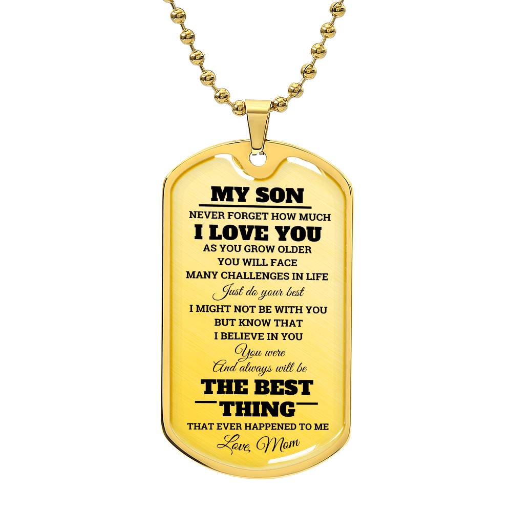 Dog Tag, To My Son From Mom, Personalized Engraving