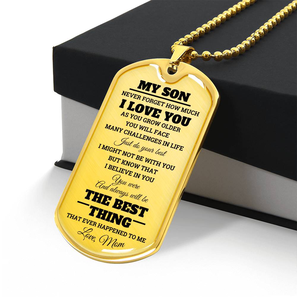 Dog Tag, To My Son From Mom, Personalized Engraving