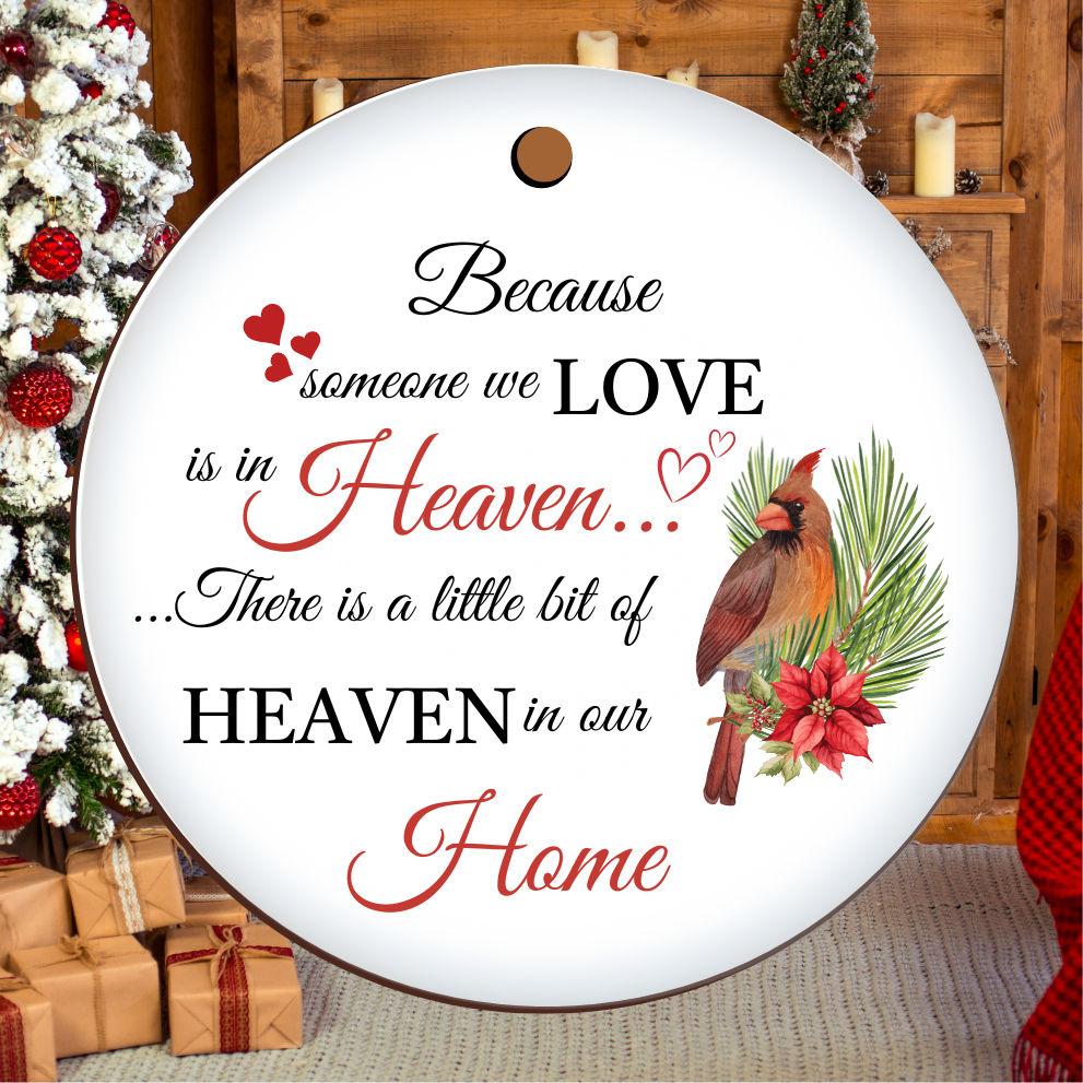 Heartfelt Cardinal Memorial Christmas Ornament