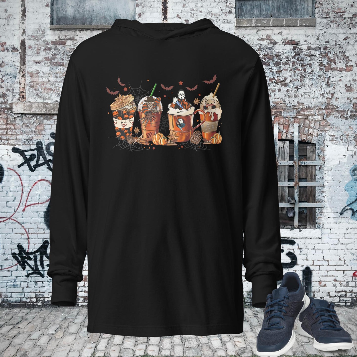 Hooded long-sleeve tee, Halloween T-shirt