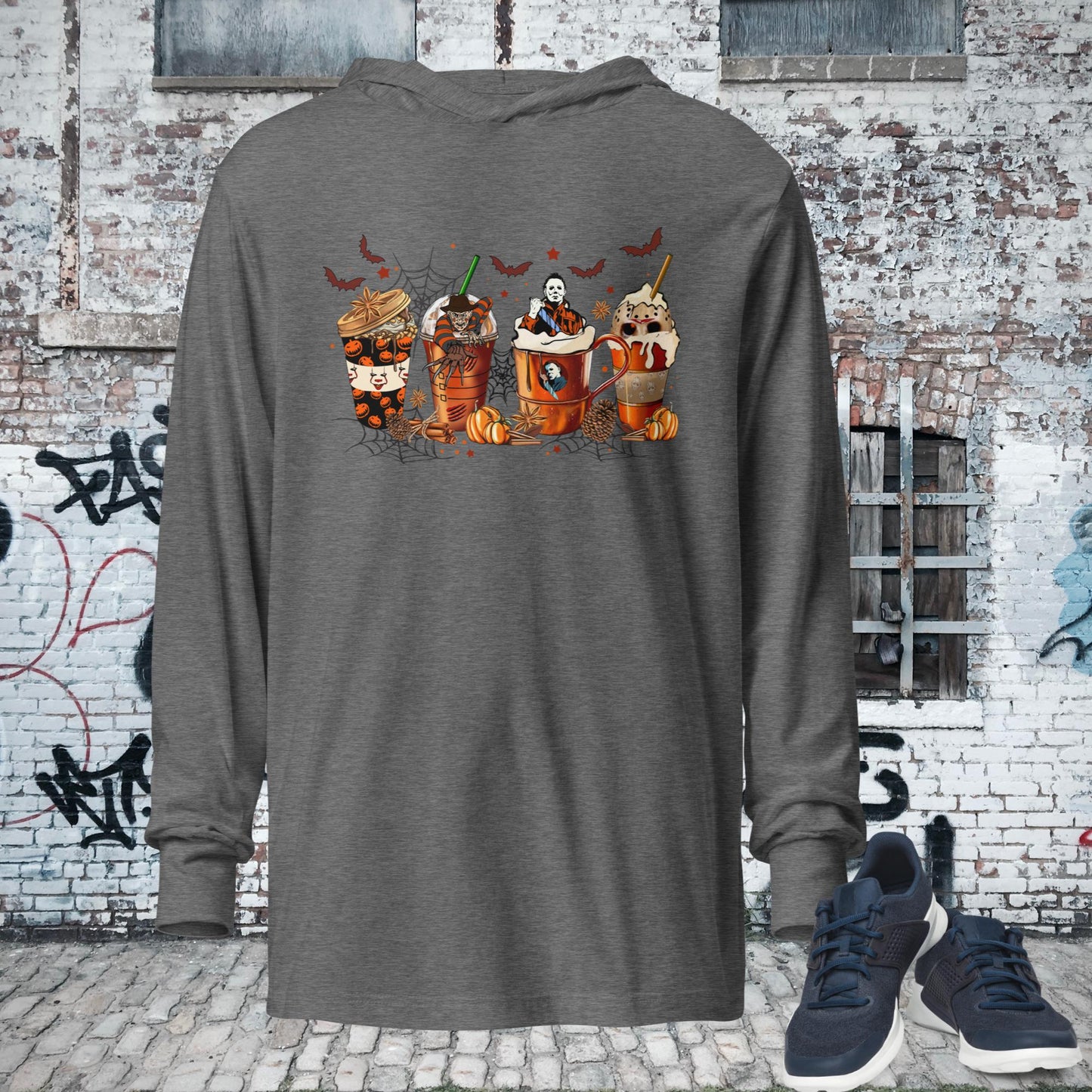 Hooded long-sleeve tee, Halloween T-shirt