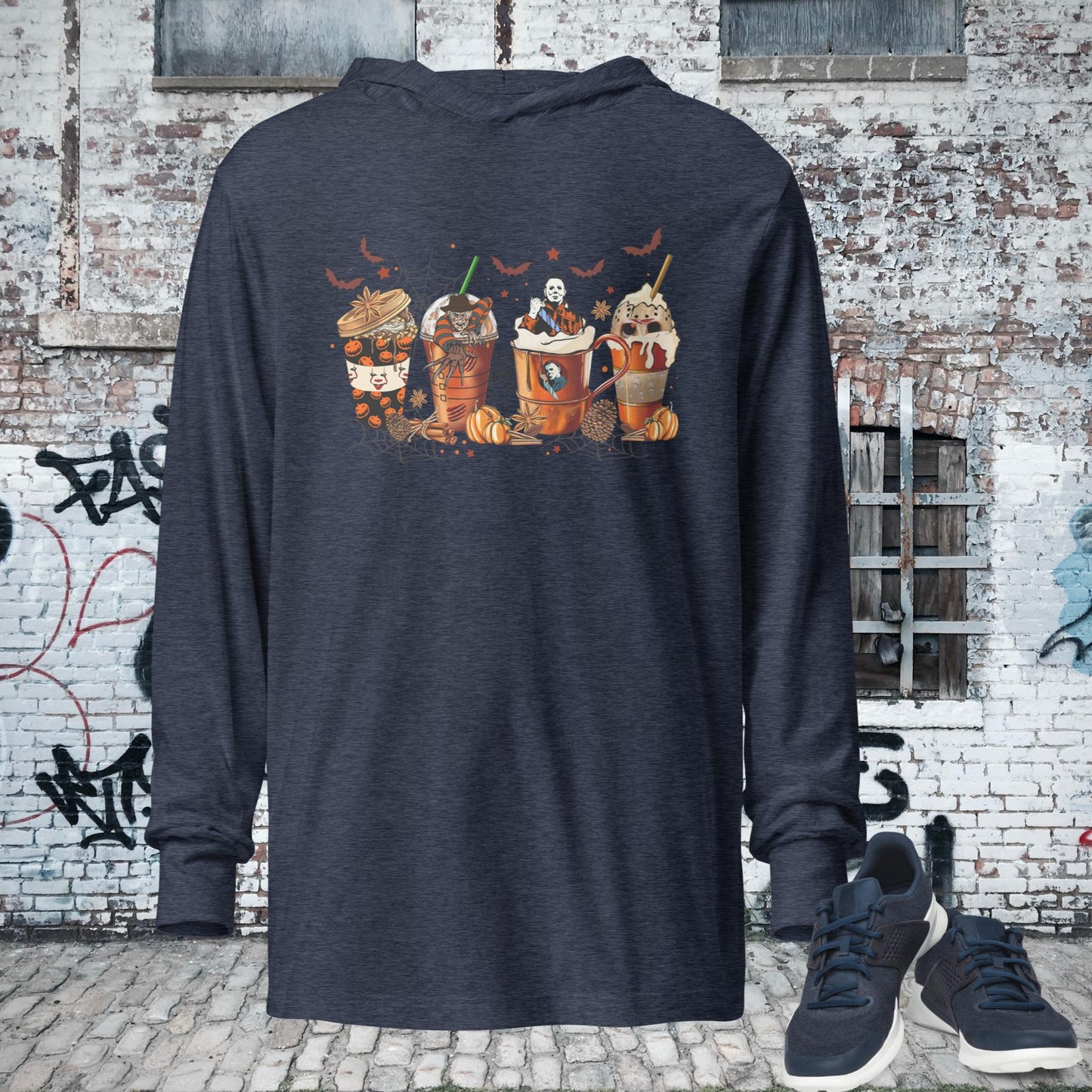 Hooded long-sleeve tee, Halloween T-shirt